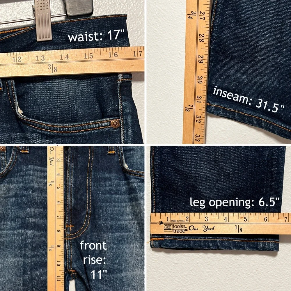 Nudie Jeans Lean Dean True Hustle 32x32 Men's Slim Tapered Stretch Blue Denim